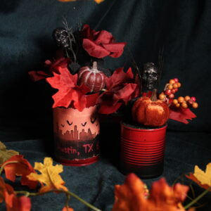 Plants in cans / Desk Plant Set "Halloween"