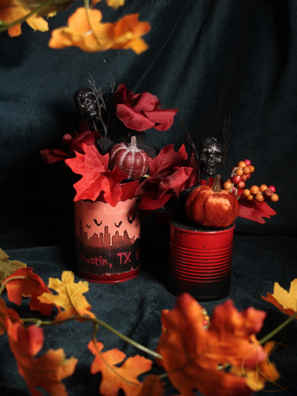 Plants in cans / Desk Plant Set "Halloween"