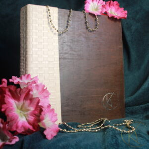 Handmade wooden photo album - dark brown/ beige